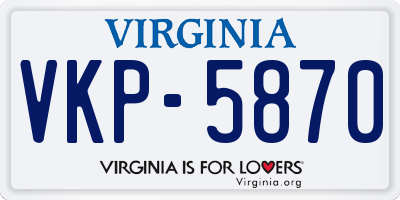 VA license plate VKP5870