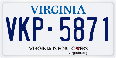 VA license plate VKP5871