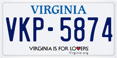 VA license plate VKP5874