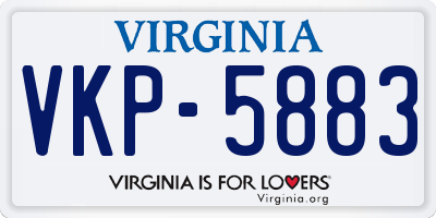 VA license plate VKP5883