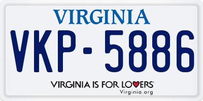 VA license plate VKP5886