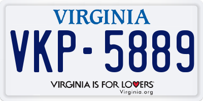 VA license plate VKP5889