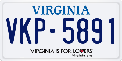 VA license plate VKP5891