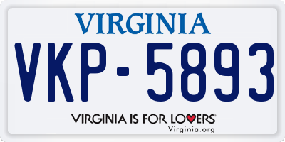 VA license plate VKP5893