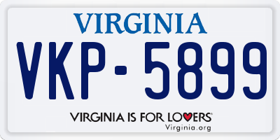 VA license plate VKP5899