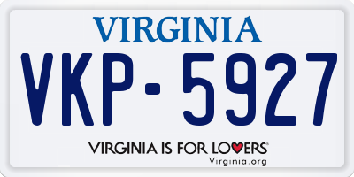 VA license plate VKP5927