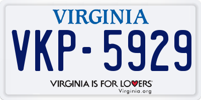 VA license plate VKP5929