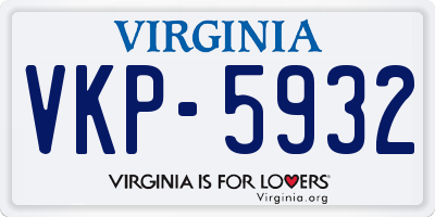VA license plate VKP5932