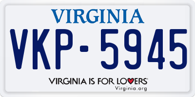 VA license plate VKP5945