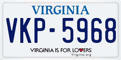 VA license plate VKP5968
