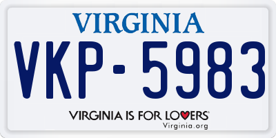 VA license plate VKP5983