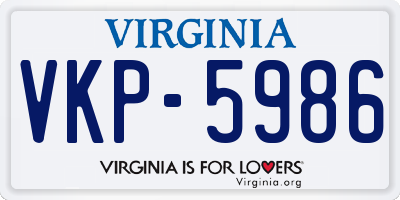 VA license plate VKP5986