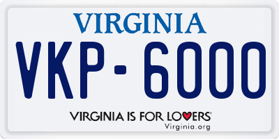 VA license plate VKP6000