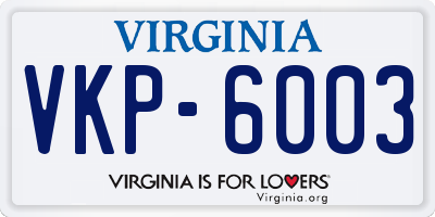 VA license plate VKP6003