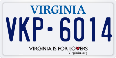 VA license plate VKP6014