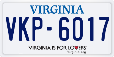 VA license plate VKP6017