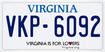 VA license plate VKP6092