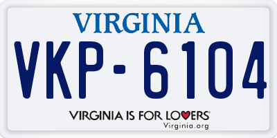 VA license plate VKP6104