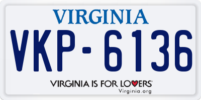 VA license plate VKP6136