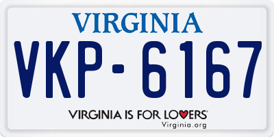 VA license plate VKP6167