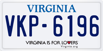VA license plate VKP6196