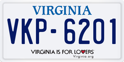 VA license plate VKP6201