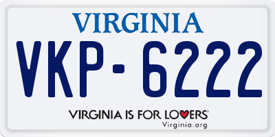 VA license plate VKP6222