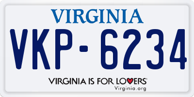 VA license plate VKP6234