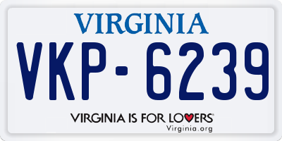 VA license plate VKP6239