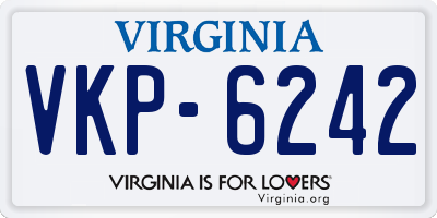 VA license plate VKP6242