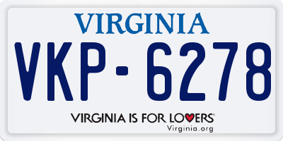VA license plate VKP6278