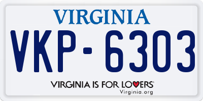 VA license plate VKP6303