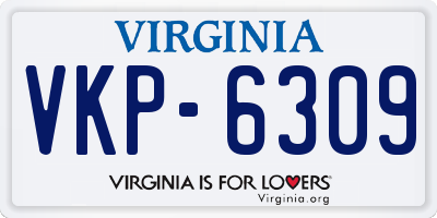 VA license plate VKP6309
