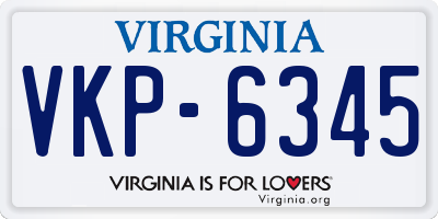 VA license plate VKP6345