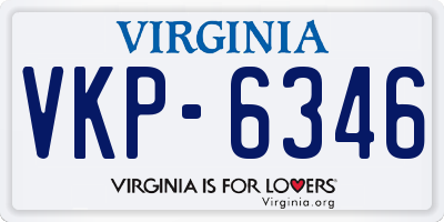 VA license plate VKP6346