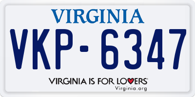 VA license plate VKP6347