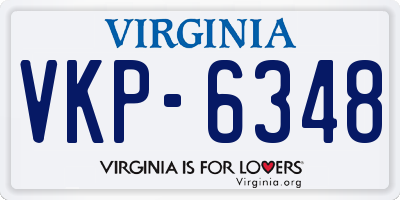 VA license plate VKP6348