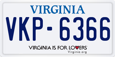 VA license plate VKP6366