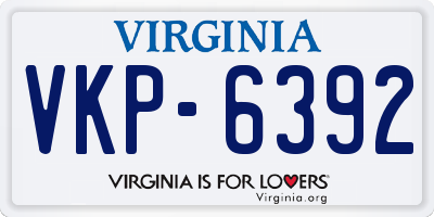 VA license plate VKP6392