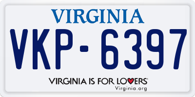 VA license plate VKP6397