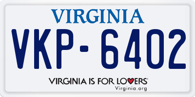 VA license plate VKP6402