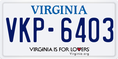 VA license plate VKP6403