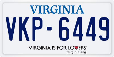 VA license plate VKP6449