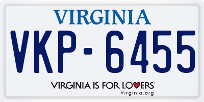 VA license plate VKP6455