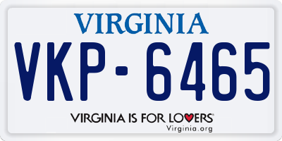 VA license plate VKP6465