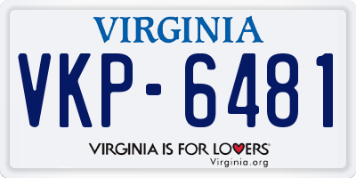VA license plate VKP6481