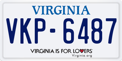VA license plate VKP6487