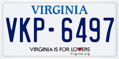 VA license plate VKP6497