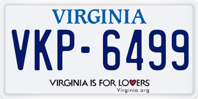 VA license plate VKP6499