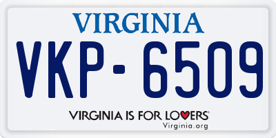 VA license plate VKP6509